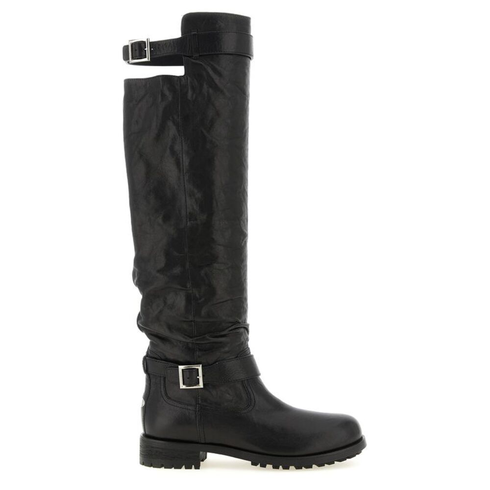 Jimmy Choo Black Leather Over The Women's Knee